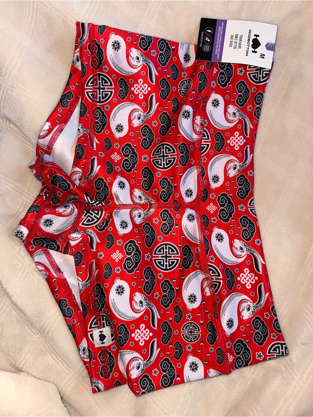 Women’s Red Paisley Athletic Shorts - wodbottom medium